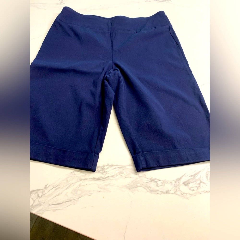 Navy shorts.